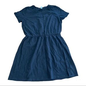 Black T-shirt dress.